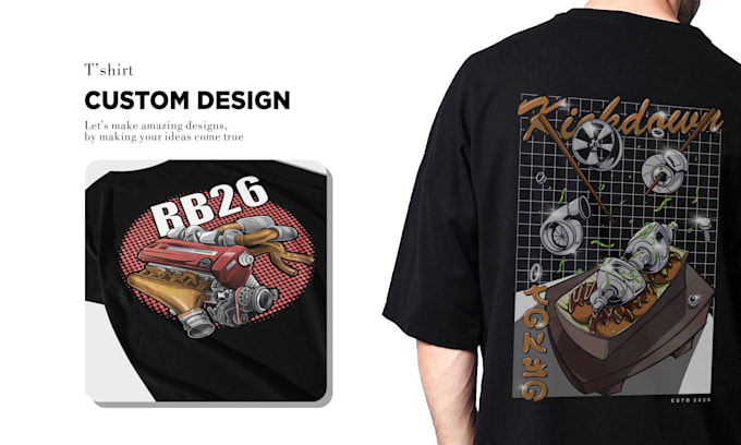 create custom illustration design for your merch t shirt