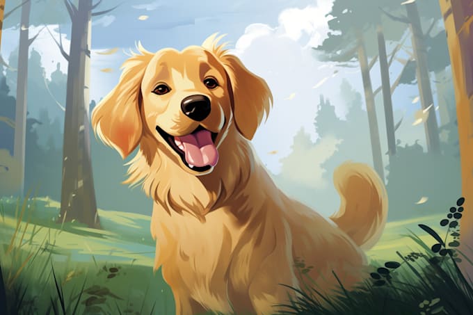 draw disney style pet portrait