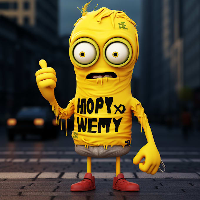 draw a  simpsons yellow cartoon character