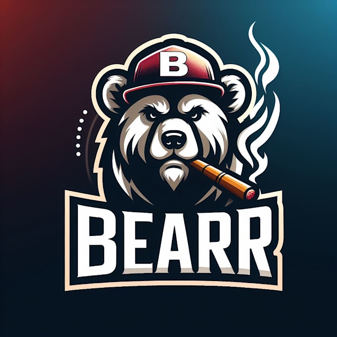 desing smoking bear mascot logo for you