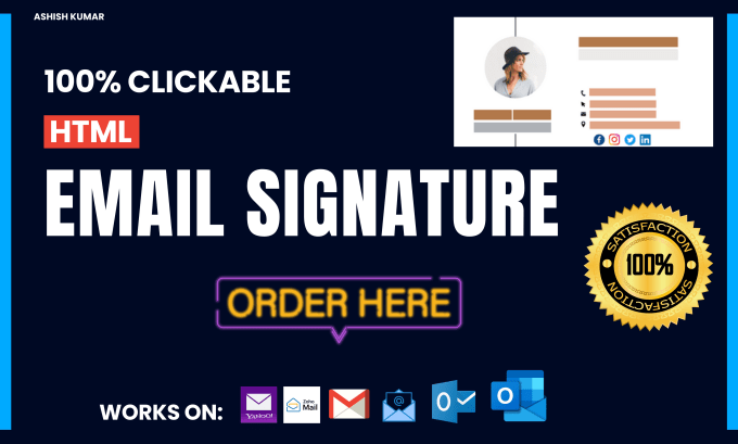Design a clickable html email signature with the brand image by Indian