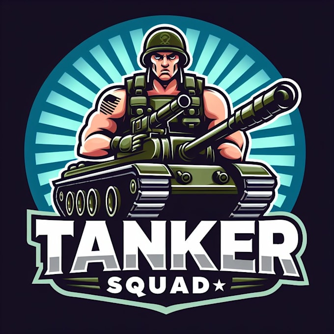 design outstanding tanker squad mascot logo for your company