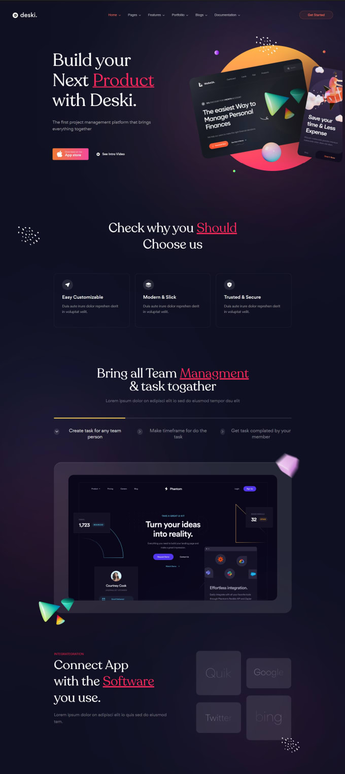 Convert figma to html css, psd to html landing page with tailwind css