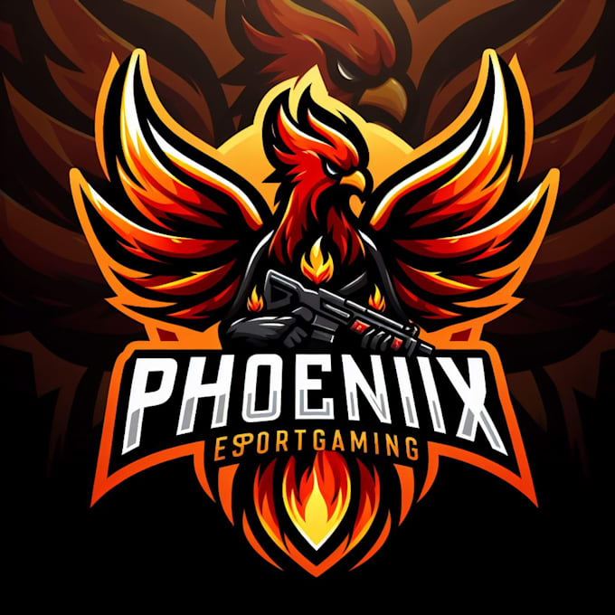 create your creative phoenix esport gaming mascot logo within 12 hours