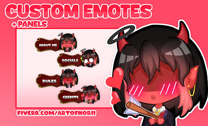 make custom cute chibi twitch emotes
