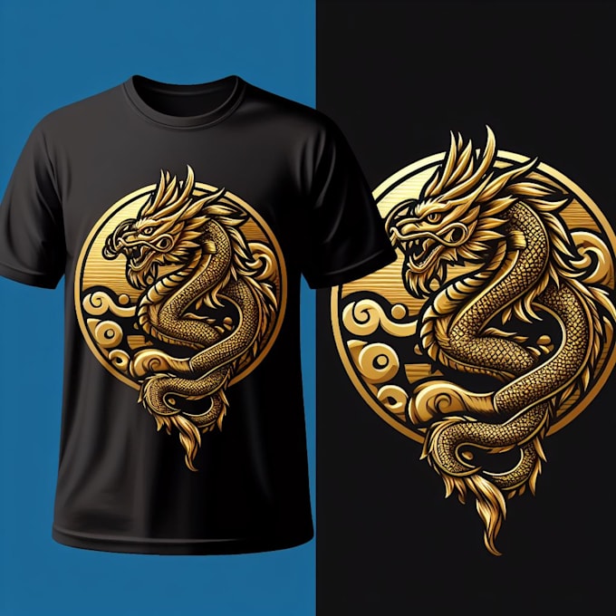 do would like a gold chinese dragon tshirt logo  design creative