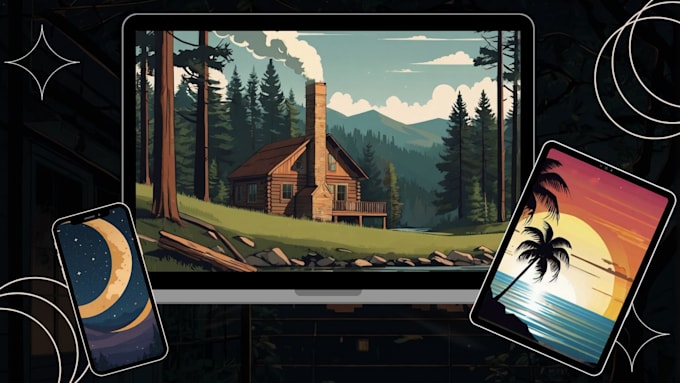 create custom minimalistic desktop and phone wallpapers
