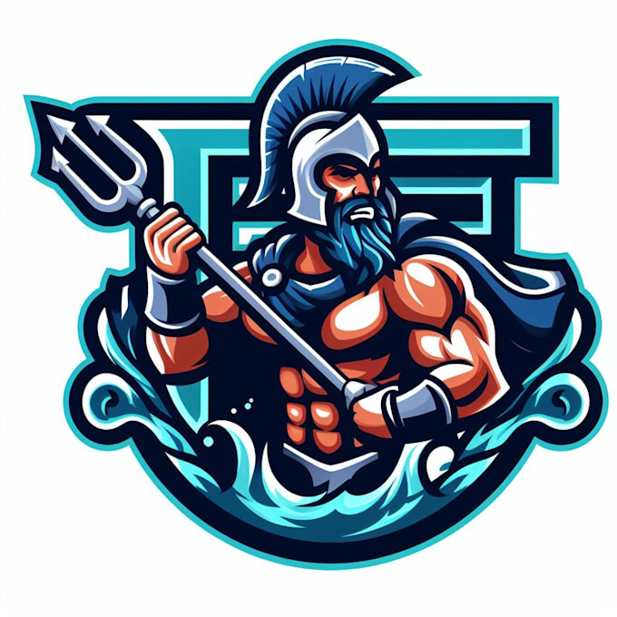 do poseidon e sport mascot logo design for your business page