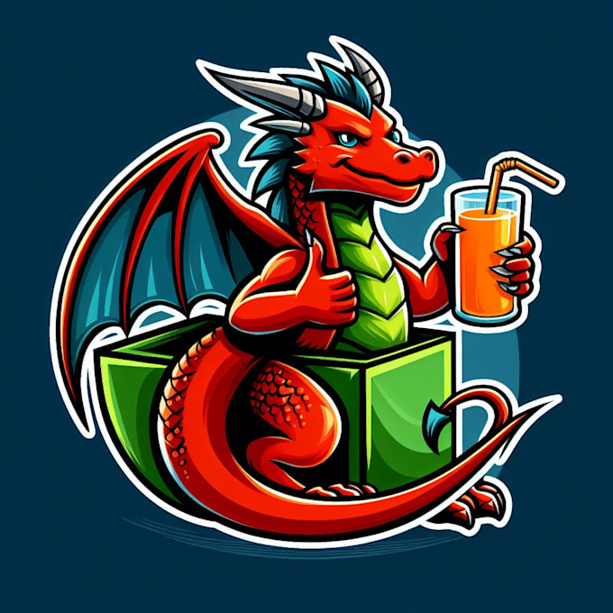 do dragon , juies , mascot logo design