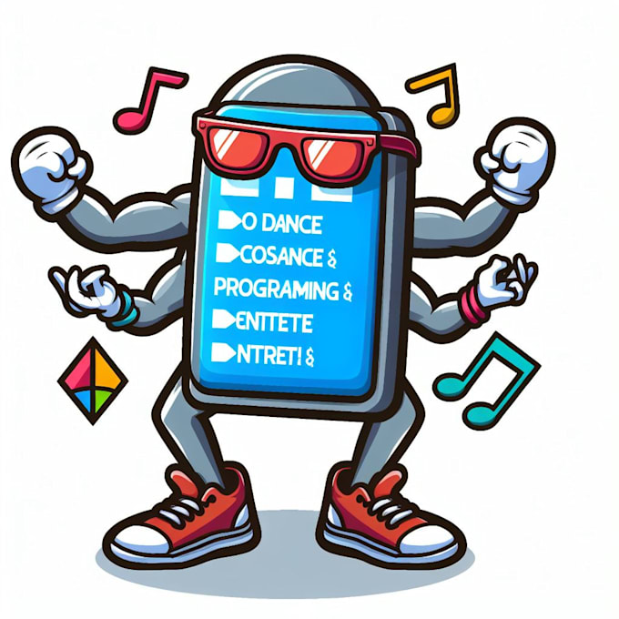 do dance , programing ,concret, mascot logo design