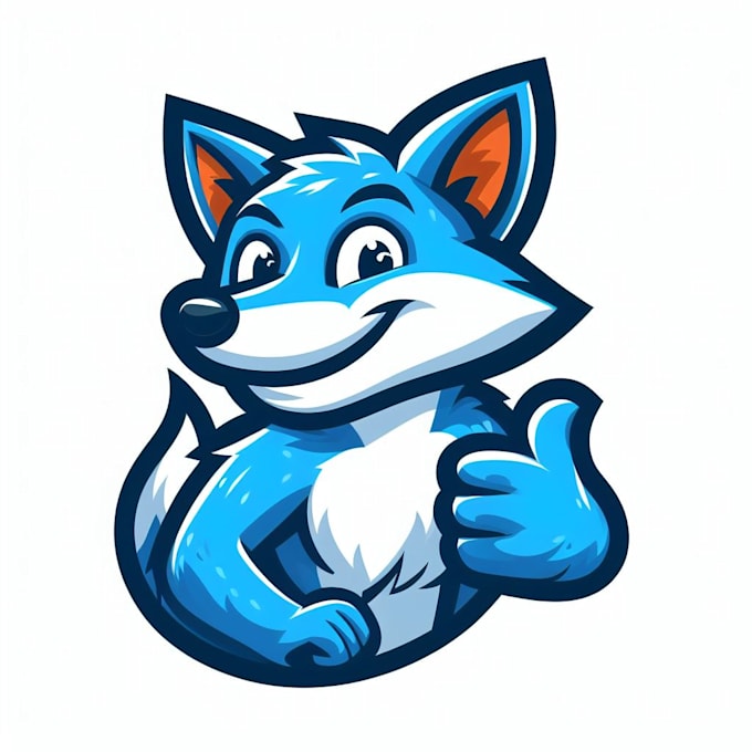 do cartoon, blue, animal, mascot logo