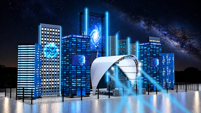 do 3d stage design, event, concert, carnival, exhibition and virtual studio