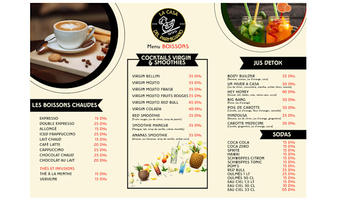 do modern restaurant menu or cafe menu design