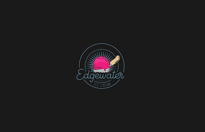 classic ice cream shop logo design