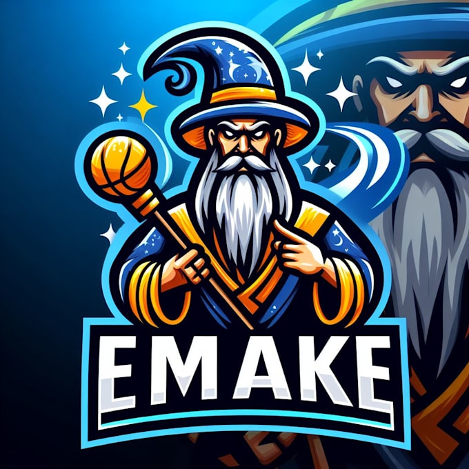 do, make, modern, style, wizard, e sport, mascot logo design