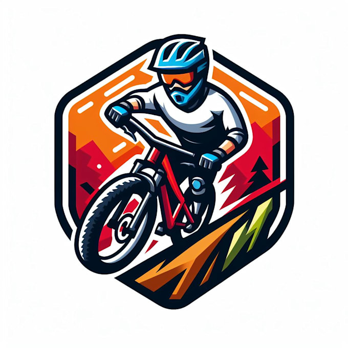 do modern style mountain bike mascot logo design