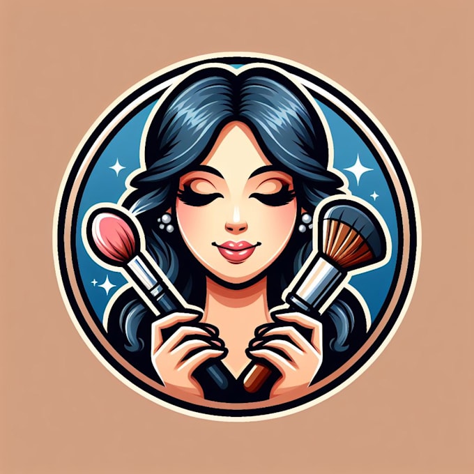 do modern makeup service mascot logo design