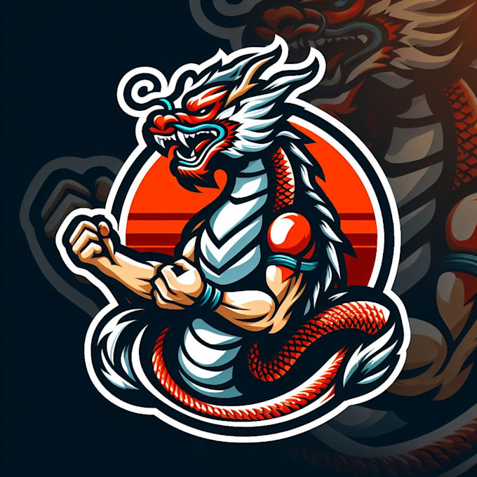 create beautiful japanese dragon mascot logo only 12 hours