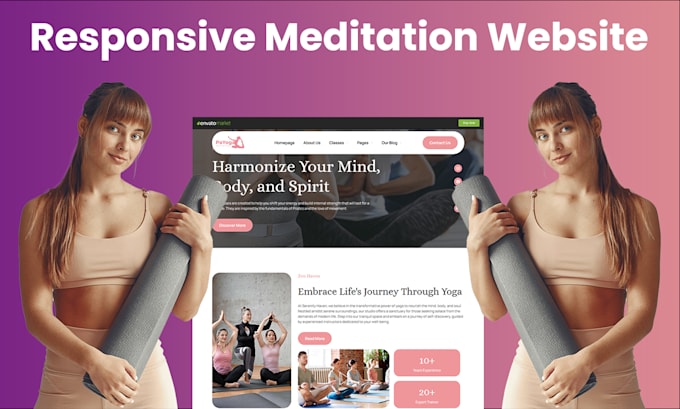 design yoga fitness, and meditation classes website