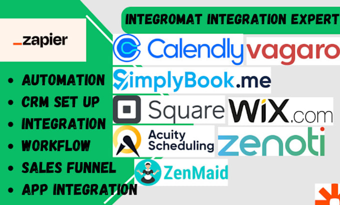 Zapier square simplybook calendly acuity zenmaid zenoti vagaro wix by