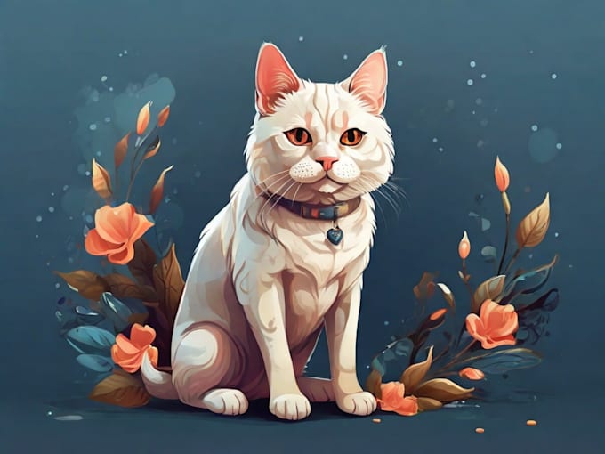 draw dog cat pet portrait vector illustration