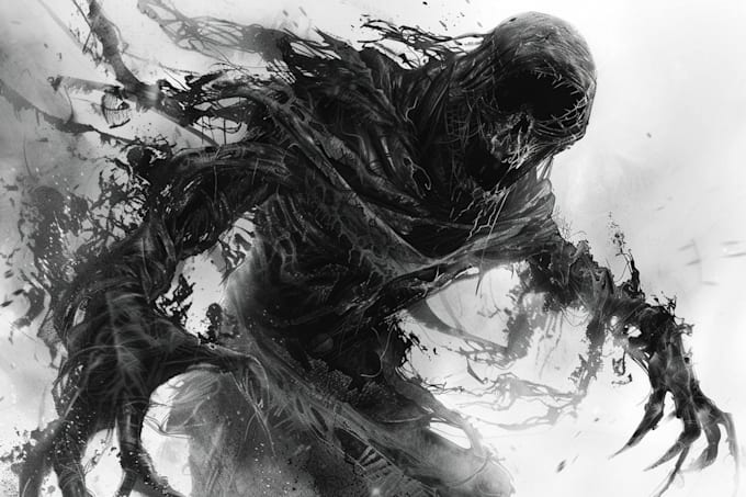 draw fantasy horror character art