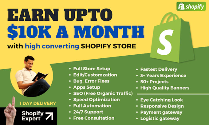 create stunning shopify website 50 projects completed