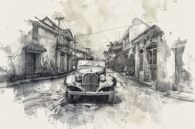 illustrate of car conceptual background sketch