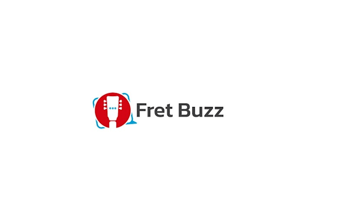 fret buzz amped guitar newsletter logo design