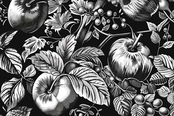 draw illustrations using linocut technique