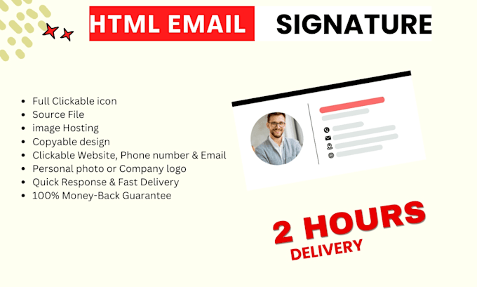 create clickable HTML email signature for email, gmail for 3h