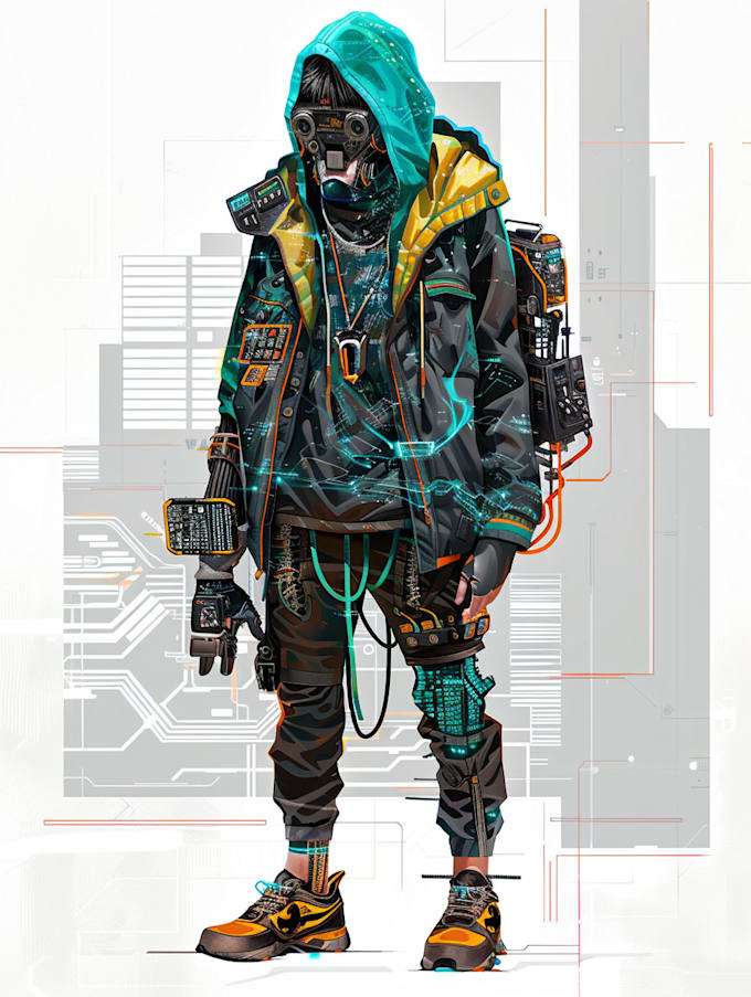 do cyberpunk and retro aesthetic characters