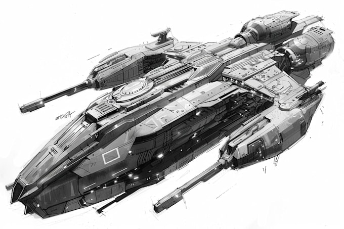 Draw you sci fi and spaceship design for you by Dariovens | Fiverr