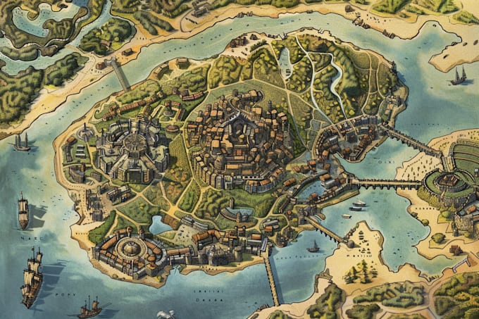 create a high quality fantasy map