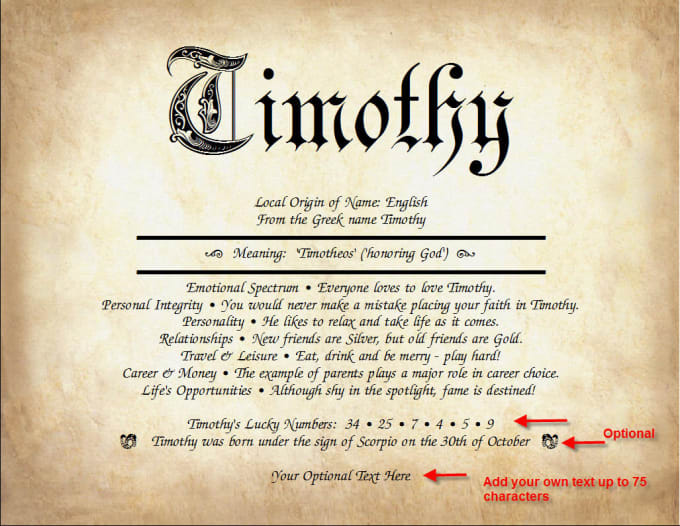 Create Personalized Name Meaning Certificate By Personalizednmo