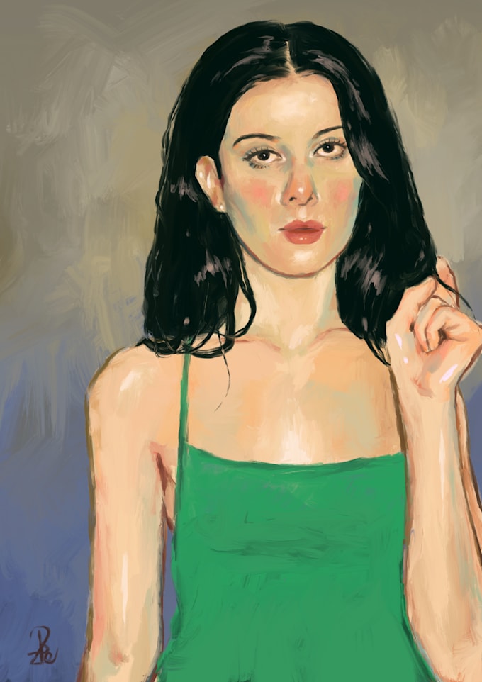 paint a portrait with oil painting in impressionism art