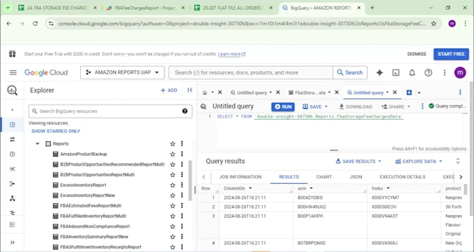 integrate amazon sp API report data with google sheet