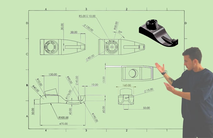 create detailed cad designs and drafting using autocad or solidworks