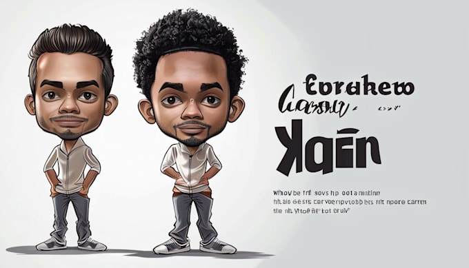 draw full body big head cartoon caricature