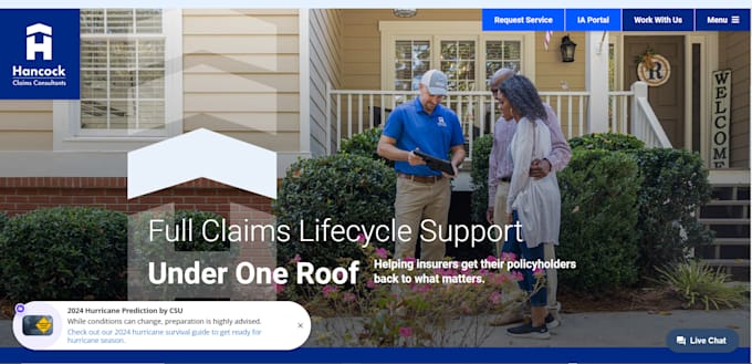 design converting public adjuster website property insurance website lead funnel