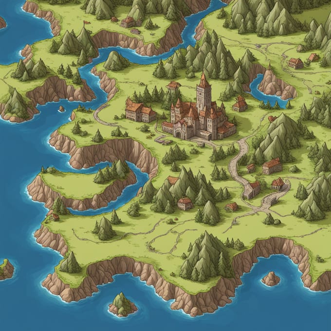 Fantasy Map Use Make highly detailed fantasy maps for you by Dacquarter | Fiverr