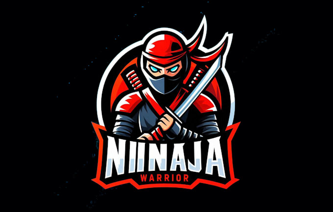 make a high quality ninja warrior mascot logo with new concept