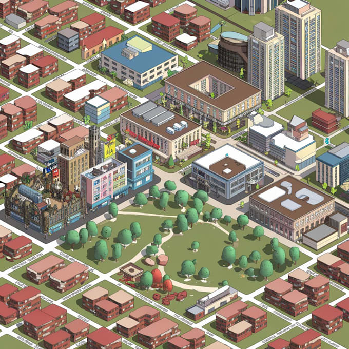 draw a unique vector or isometric map