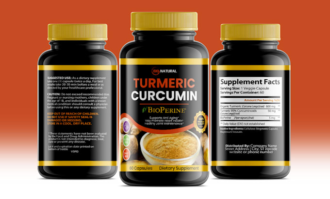 do product label design and supplement bottle label  in 24h