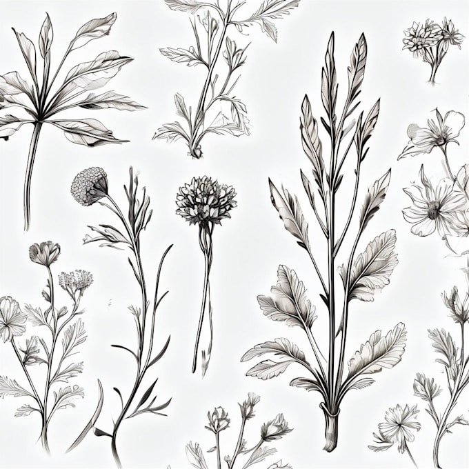create a digital watercolor botanical illustration