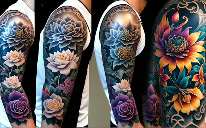 create a full sleeve or a half sleeve design tattoo unique sleeve tattoo