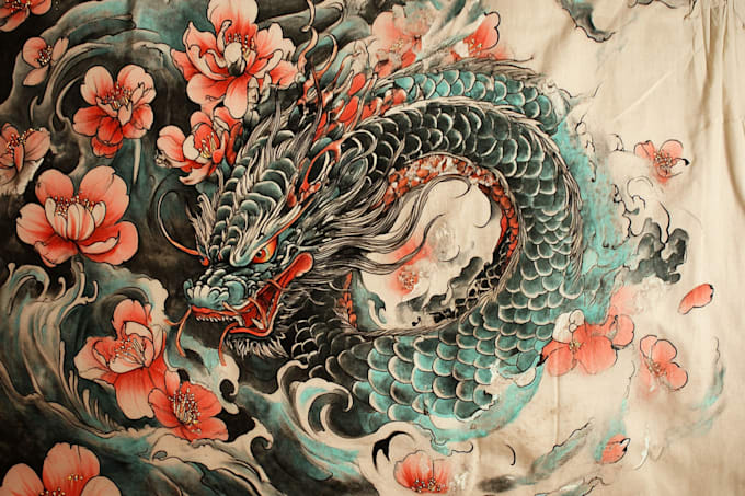 draw japanese tattoo design for you