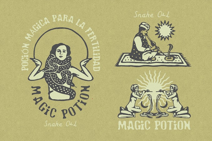 create a organic hand drawn illustration and logo