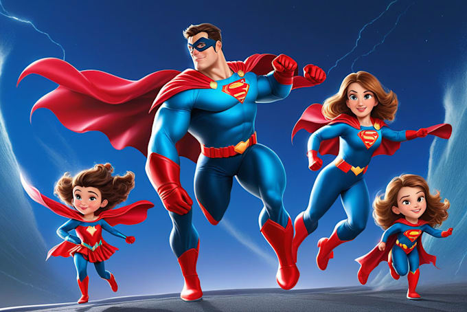 custom family superhero  character