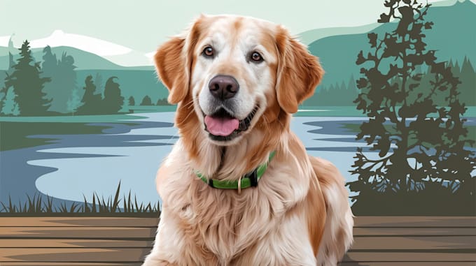 draw amazing vector pet portrait